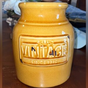 Vintage Mustard Yellow Ceramic Vase